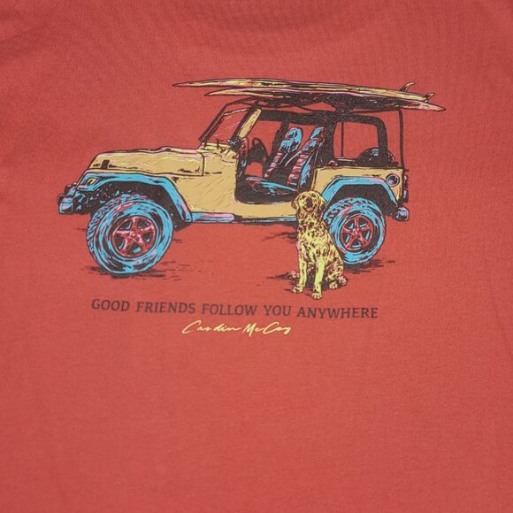 Cardin McCoy Coral Tshirt (Size L) 'Good Friends Follow You Anywhere' w/pocket - Picture 3 of 7
